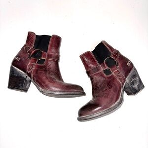 Bed Stu Liberate Maroon Harness Boots Size 7